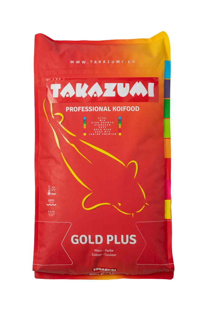 Τροφή για ψάρια Koi - Takazumi Gold Plus σε pellets 4,5mm - Κορυφαία διατροφή - Συσκευασία 10 κιλών