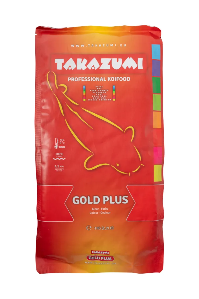 Takazumi Gold Plus - Τροφή για Koi σε pellets 4,5mm - Ενίσχυση χρώματος & υγείας - 1 κιλό
