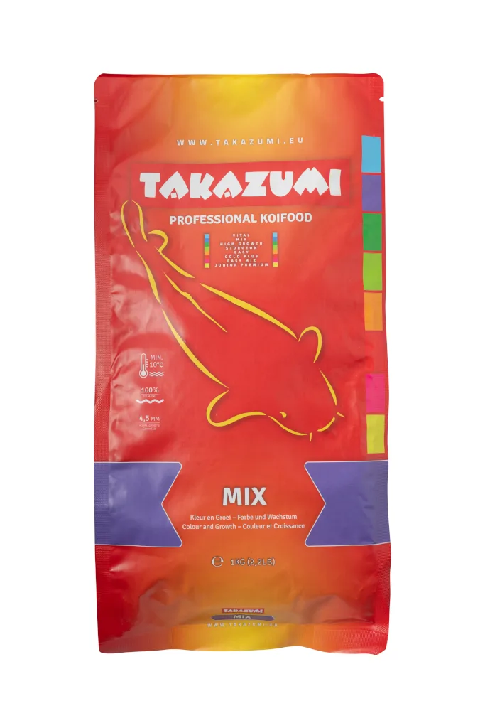 Τροφή για Koi ψάρια - Takazumi Mix σε pellets 4,5mm - Βέλτιστη ανάπτυξη και ανάπτυξη χρώματος - Συσκευασία 1 κιλού