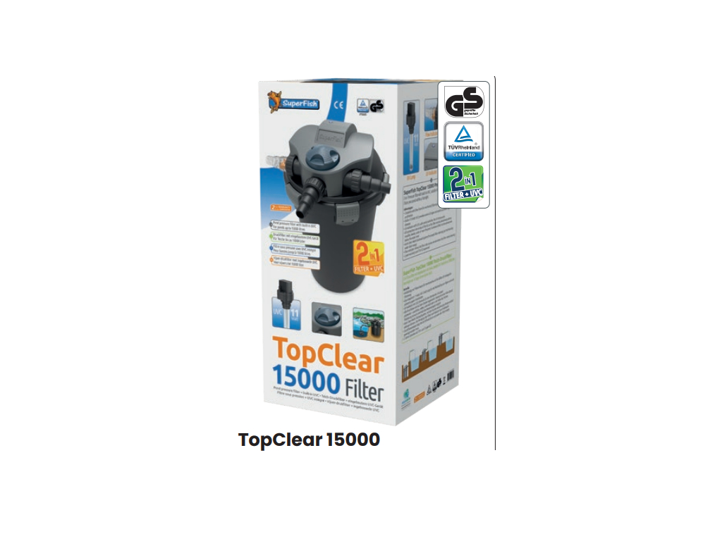 Φίλτρο πιέσεως Superfish TopClear 15000 (Κατόπιν παραγγελίας διαθέσιμο σε 10-15 εργάσιμες μέρες)