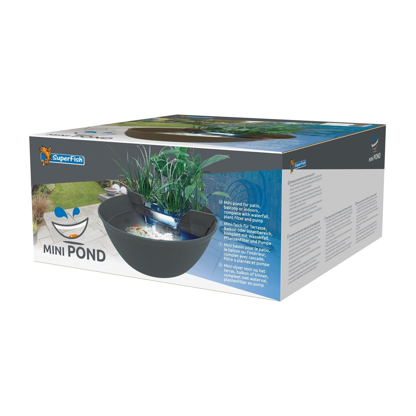 SuperFish Mini Cascade Pond Grey - Μίνι Λιμνούλα με Καταρράκτη χωρητικότητας 60 λίτρων (Μόνο με προπαραγγελία διάθεση σε 10-15 εργάσιμες)