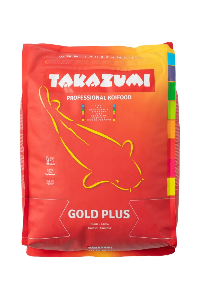 Τροφή για ψάρια Koi - Takazumi Gold Plus σε pellets 4,5mm - Κορυφαία διατροφή - Συσκευασία 4.5 κιλών