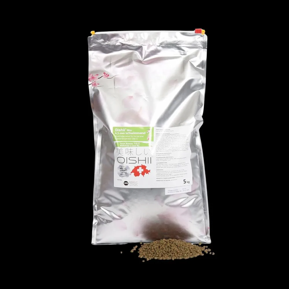Τροφή για Koi - Oishii® Mix - Επιπλέουσα 4,5mm - Ελβετική υπεροχή - Συσκευασία 5 κιλών 4